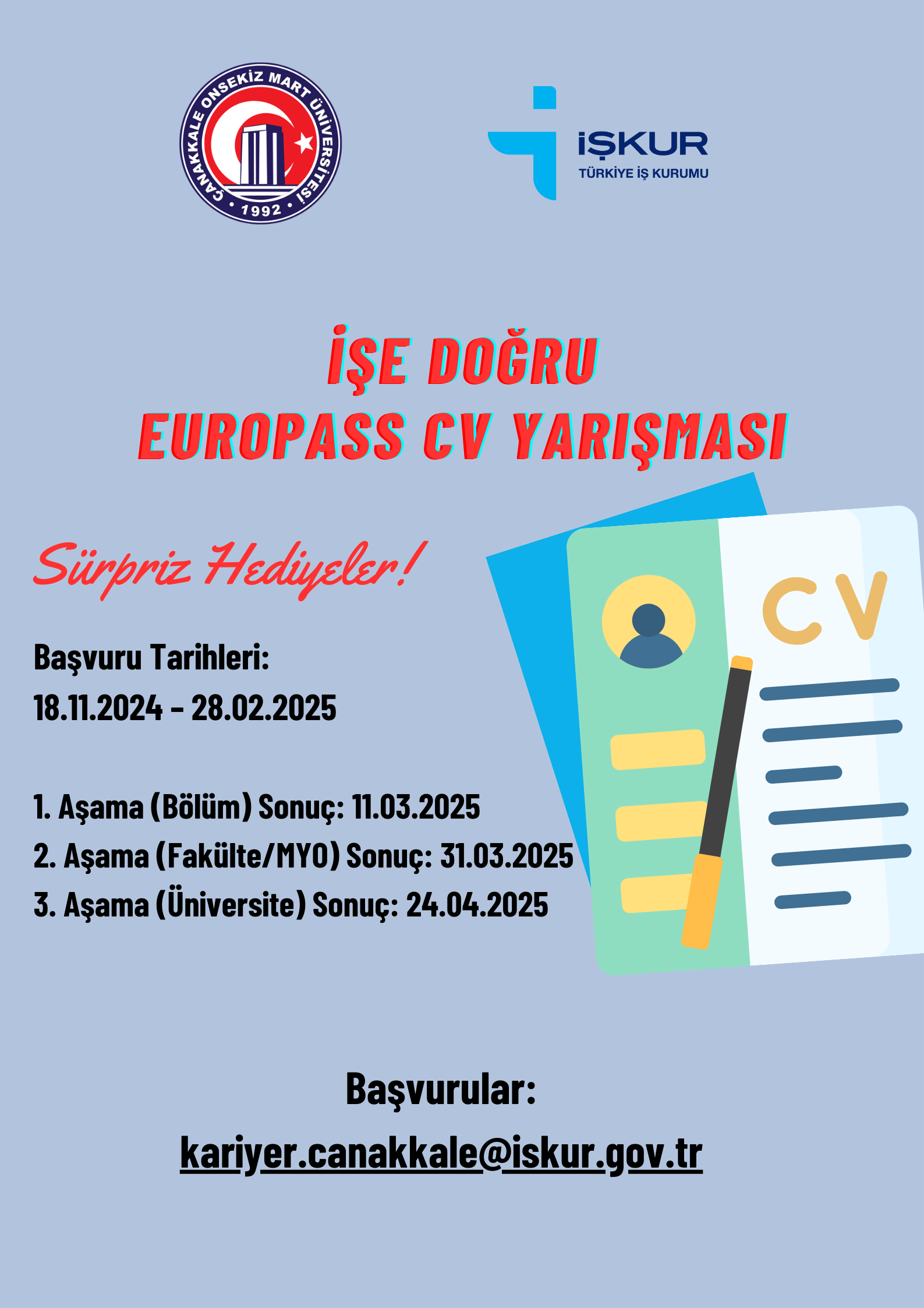 İŞE DOĞRU EUROPASS CV YARIŞMASI’NA BAŞVURULAR BAŞLADI