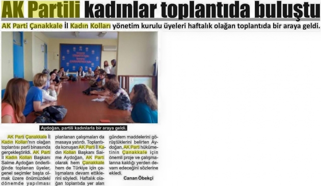 ÇANAKKALE AK KADINLAR AYAZMA DA  HÜKÜMETİ KURDU..