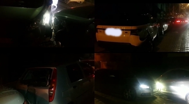 Park halindeki 5 araca çarpıp aracını olay yerinde bırakıp kaçtı!