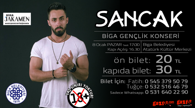 Sanatçı Sancak 8 Ocak Pazar Günü Biga'da!
