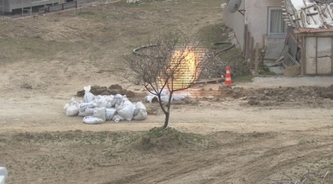Gelibolu’da bulunan merminin kapsül kısmı patlatıldı