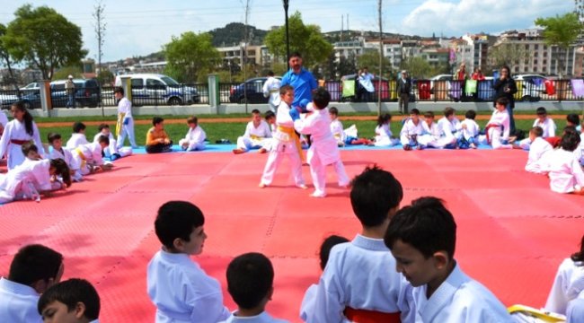 2. Biga Çocuk Olimpiyatlarında Karateciler Yoğun İlgi Gördü