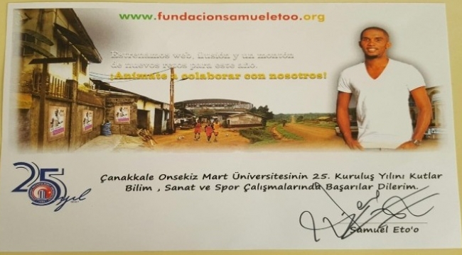 Yıldız futbolcudan ÇOMÜ’ye kutlama