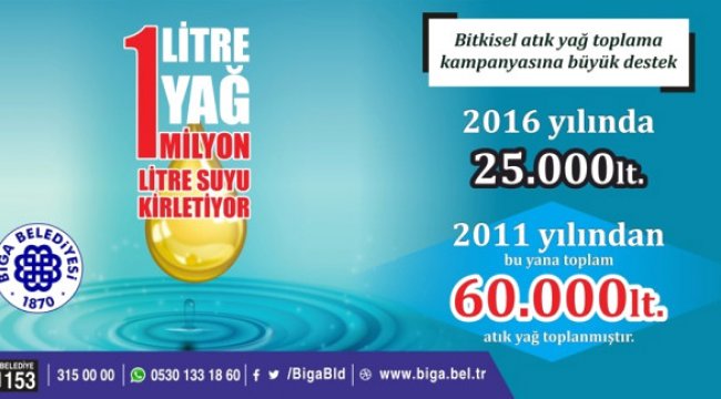 60 Bin Litre Bitkisel Atık Yağ Toplandı