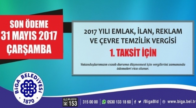 Belediyeden vergi hatırlatması