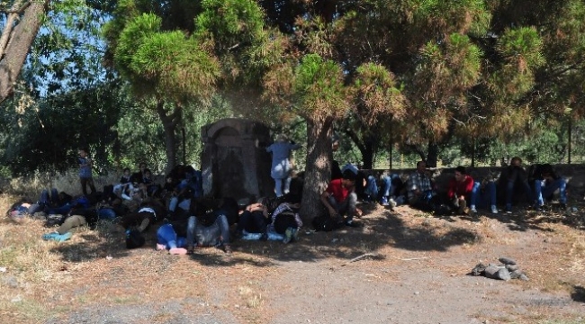 Çanakkale’de 59 göçmen Ege Denizi’ne açılamadan yakalandı