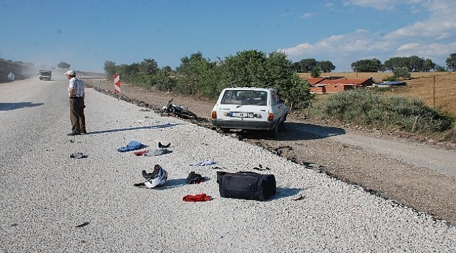 Motosiklet ile otomobil çarpıştı; 1 yaralı
