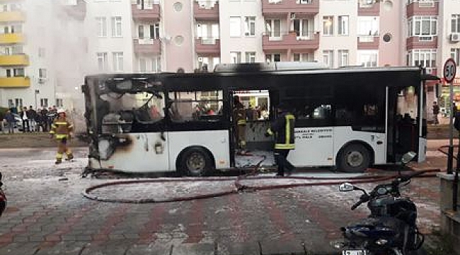 HALK OTOBÜSÜ ALEV ALDI…