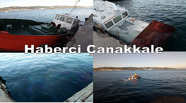 Çanakkale'de iskelede bağlı bir tekne battı.