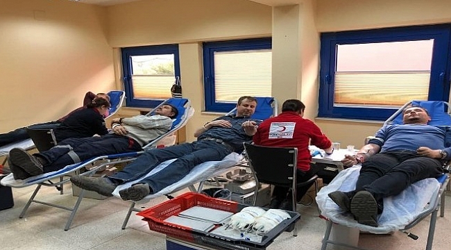 Çan 18 Mart Termik Santralinden kan bağışı