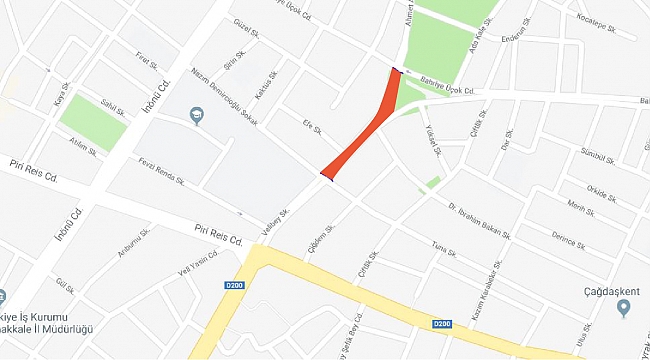 Çanakkale Belediyesi Su ve Kanalizasyon çalışması  nedeniyle bu yollar trafiğe kapalı