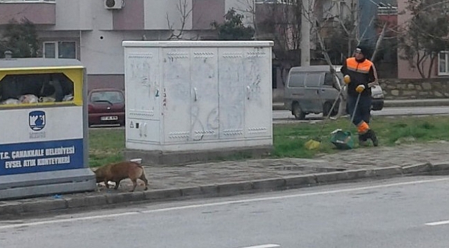 Temizlik işçisinden anlamlı davranış