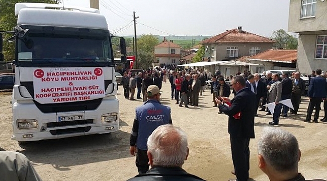 Biga’nın Hacıpehlivan köyünden Afrin’e yardım