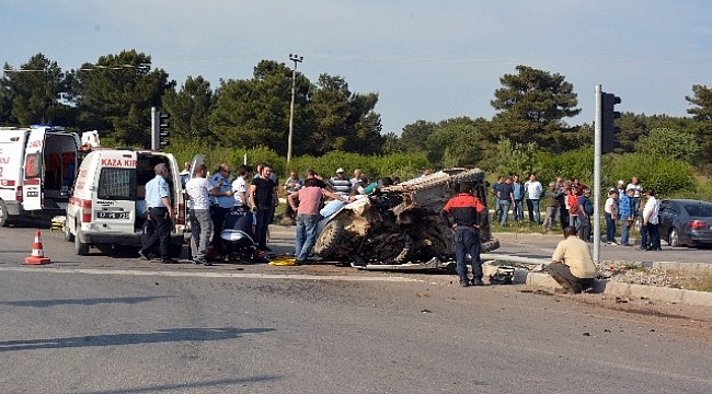 Otomobil ile cip çarpıştı: 1 ölü, 4 yaralı
