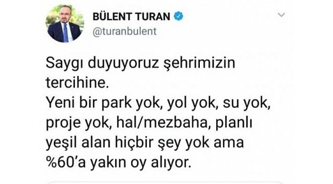 "YOL YOK, SU YOK YÜZDE 60'A YAKIN OY ALIYOR"