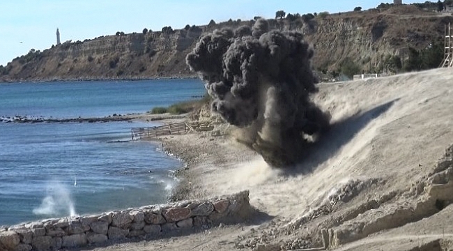 Çanakkale'de top mermisi imha edildi