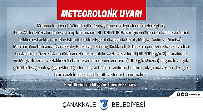 Meteorolojik Uyarı!