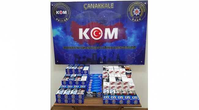 Çanakkale'de 20 kutu makaron ele geçirildi