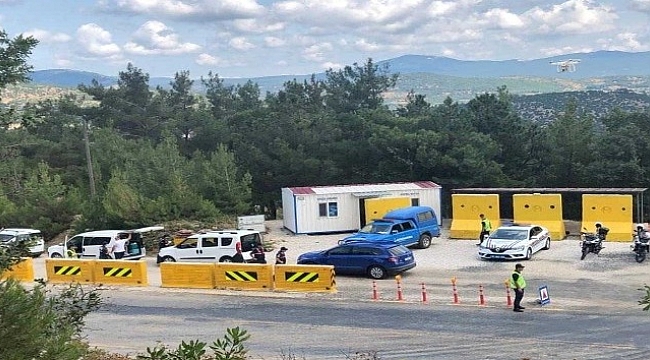Çanakkale'de drone ile havadan trafik denetimi