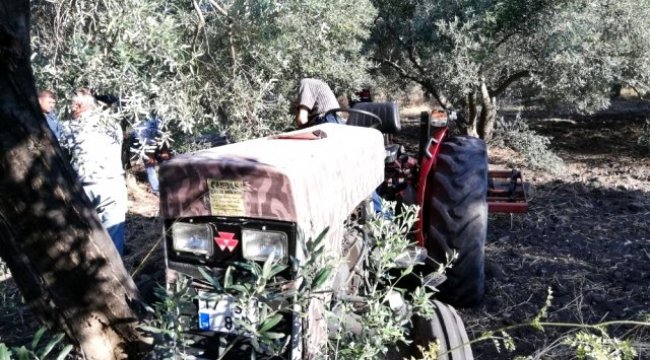 Zeytin ağacına sıkıştı, traktörün üzerinde ölü bulundu