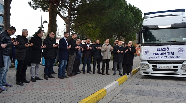 Biga'dan deprem bölgesine yardım tırı
