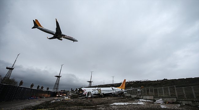 Sabiha Gökçen Havalimanı'nda incelemenin ardından enkaz kaldırma çalışmalarına başlanacak