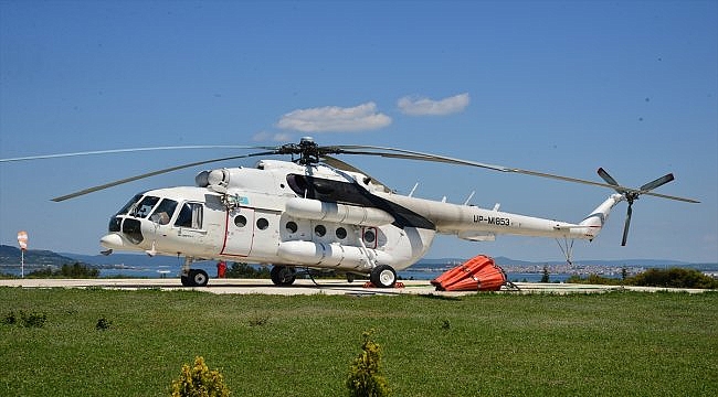 Çanakkale'de yangın helikopteri göreve başladı