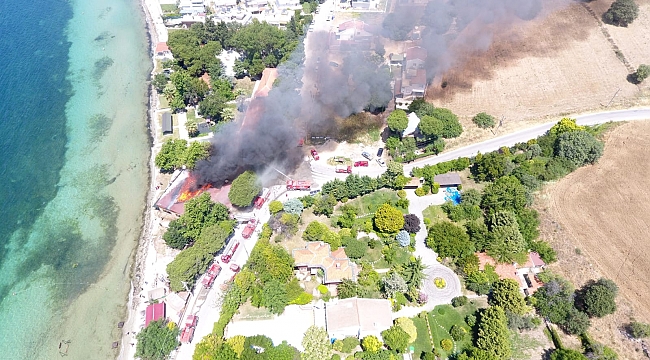 Çanakkale Orman Bölge Müdürlüğüne ait eğitim merkezinde yangın