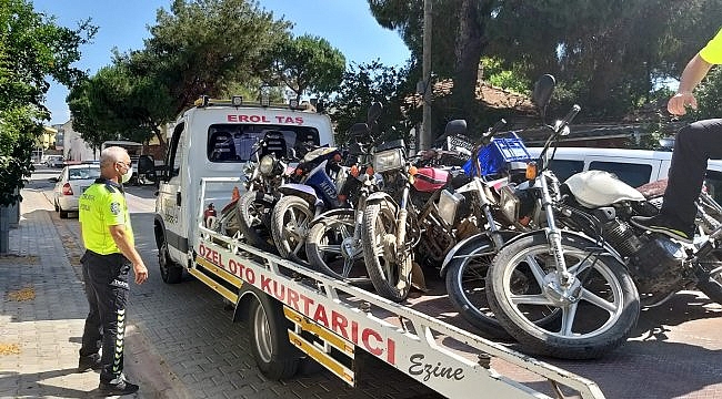 Ezine'de 23 motosiklet trafikten menedildi