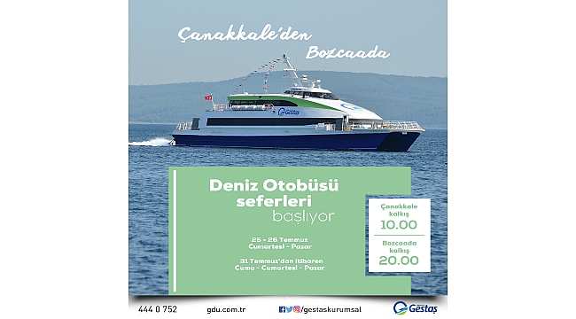 Çanakkale-Bozcaada deniz otobüsü seferleri başlıyor