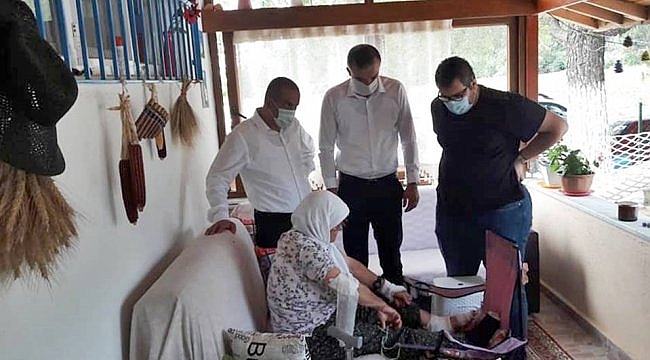 Gelibolu'da idarecilerden orman yangınında yaralanan kadına ziyaret