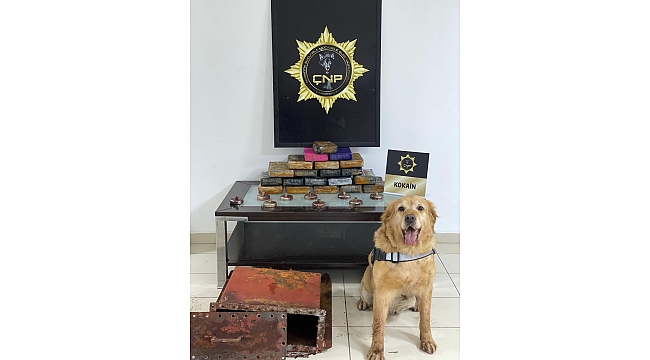 Çanakkale'de geminin omurga bölümüne gizlenmiş 25 kilogram kokain ele geçirildi