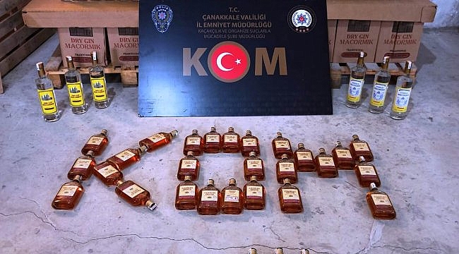 Çanakkale'de kaçak içki operasyonu