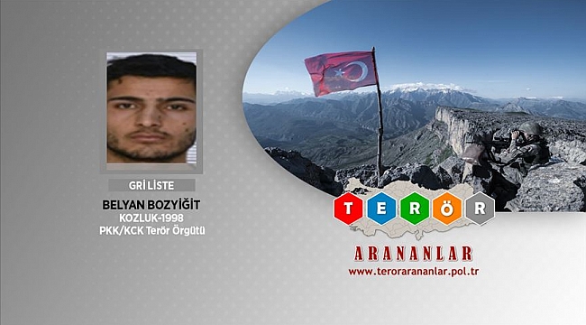 İçişleri: Gri Liste'de aranan terörist Belyan Bozyiğit etkisiz hale getirildi