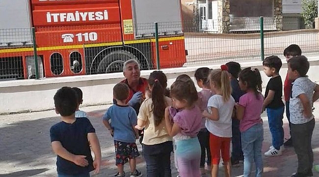 Gelibolu'da anaokulu öğrencilerine yangın eğitimi