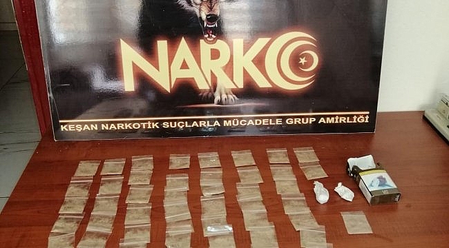 Keşan'da uyuşturucu operasyonunda gözaltına alınan zanlı tutuklandı