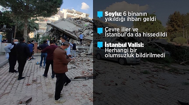 İzmir'de 6,6 büyüklüğünde deprem