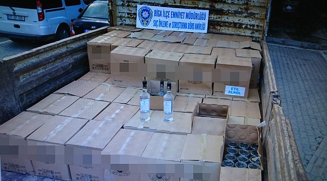 Çanakkale'de 971 litre sahte içki ele geçirildi