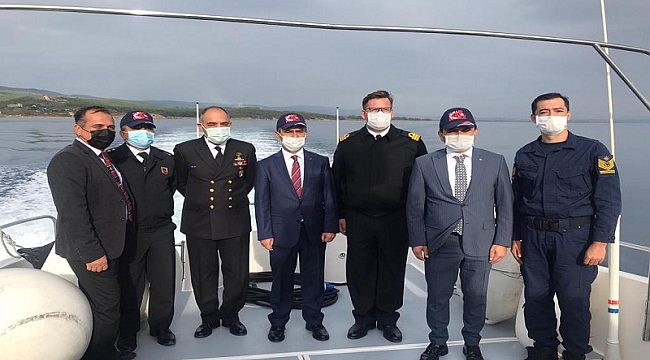 Vali Aktaş'tan, Çanakkale sahillerine denizden inceleme