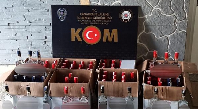 Çanakkale'de, 91 şişe kaçak votka ele geçirildi
