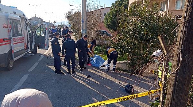 Çanakkale'de önce kaldırma ardından direğe çarpan motosikletteki uzman çavuş öldü