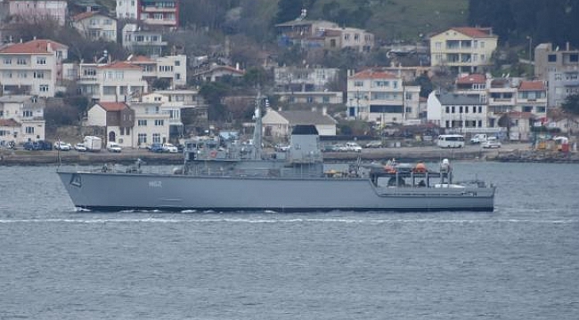 Yunanistan mayın tarama gemisi, Çanakkale Boğazı'ndan geçti