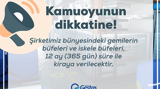 Gestaş, büfeleri 1 yıllığına kiraya veriyor