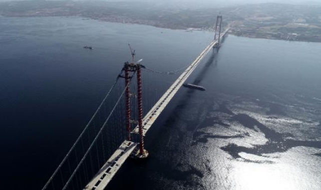 1915 Çanakkale Köprüsü yolu için 6 tabliye montajı kaldı