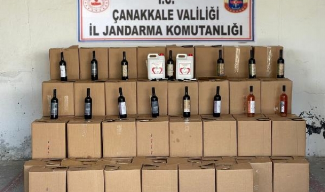 Çanakkale'de 1733 şişe kaçak şarap ele geçirildi
