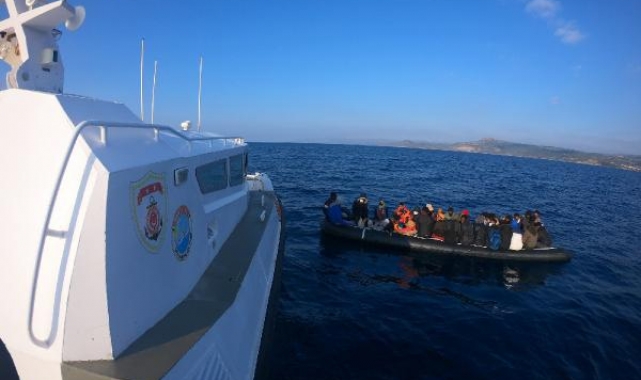 Ayvacık açıklarında 35 kaçak göçmen kurtarıldı