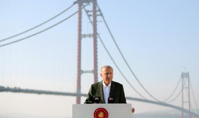 Cumhurbaşkanı Erdoğan'dan 1915 Çanakkale Köprüsü'nde 'Kanal İstanbul' mesajı