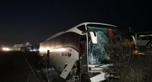 Yolcu otobüsü tarlaya uçtu: 12 yaralı