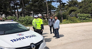 VALİ AKTAŞ, AYVACIK BÖLGE TRAFİK UYGULAMA NOKTASINI ZİYARET ETTİ