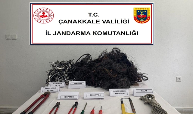 Çanakkale'de 350 bin liralık kablo hırsızlığına 7 gözaltı